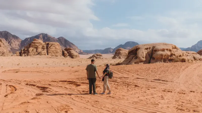 Pareja e Wadi Rum, Jordania